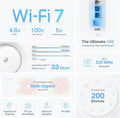 TP-Link BE33000 Deco BE95 Quad-Band Whole Home Mesh WiFi 7 System - 2 Pack