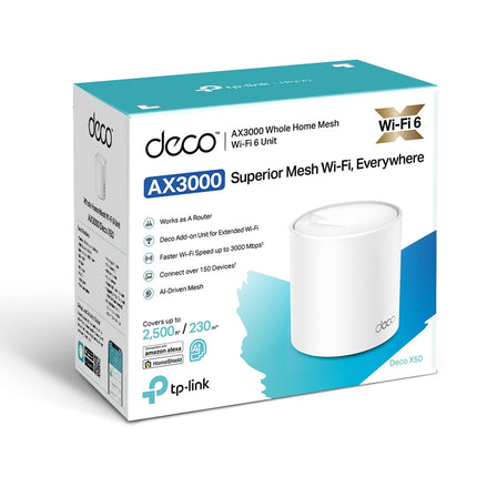 TP-Link Deco X50 AX3000 Whole Home Mesh WiFi 6 System - 1 Pack